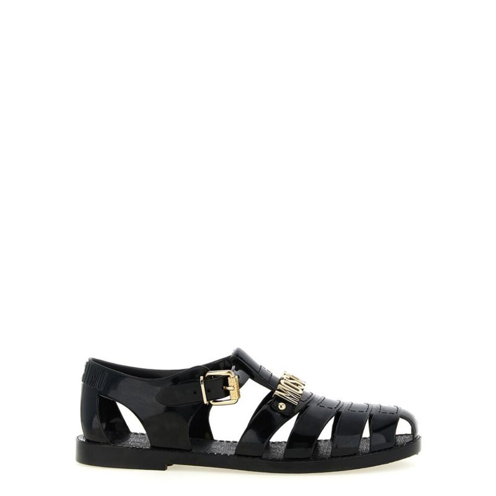 Moschino Men Jelly Sandals With Lettering Logo